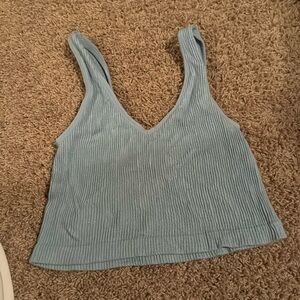 blue tank top